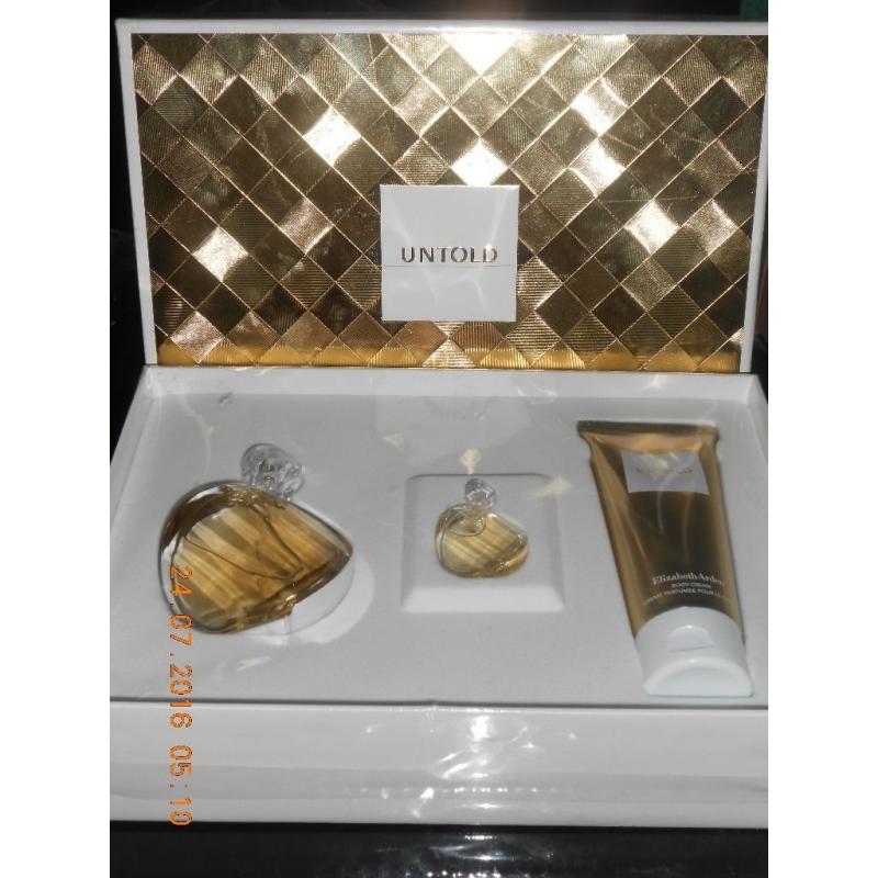 Elizabeth Arden "Untold' perfume set (50ml EDP, 100ml Body Cream, 5ml EDP)