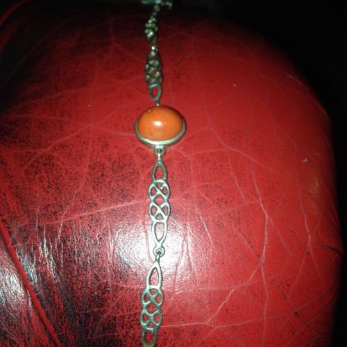 Ox blood coral bracelet