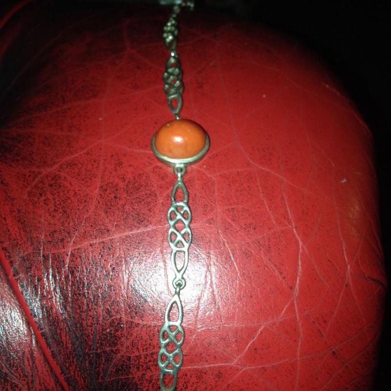 Ox blood coral bracelet