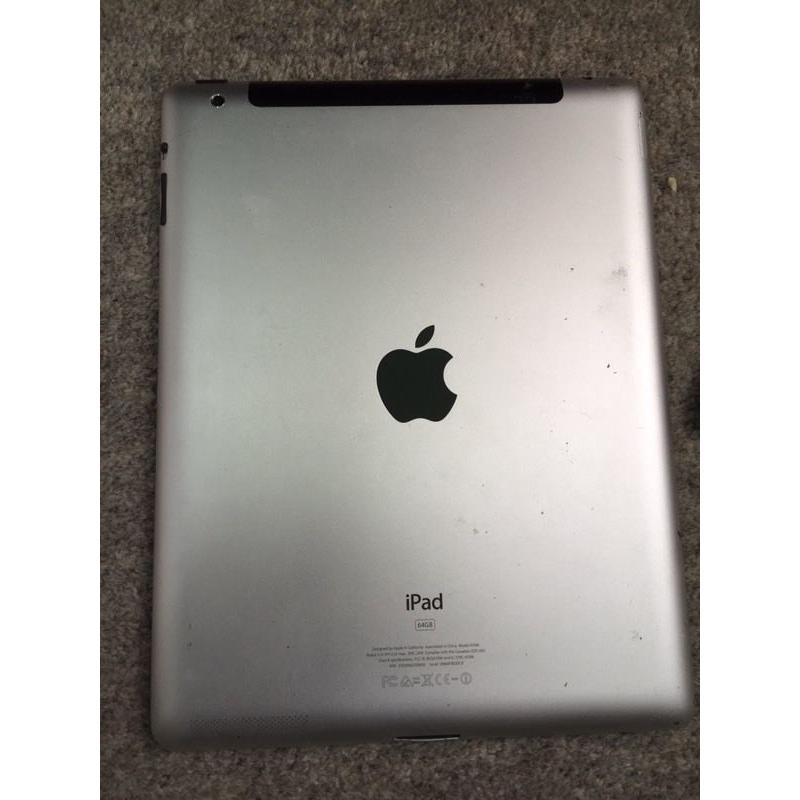 ipad 64GB unlocked WI-FI black with leather case