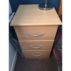 Pair of 3 drawer bedside tables