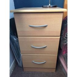 Pair of 3 drawer bedside tables