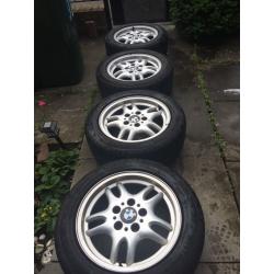 Genuine 16" BMW alloys with good tyres!