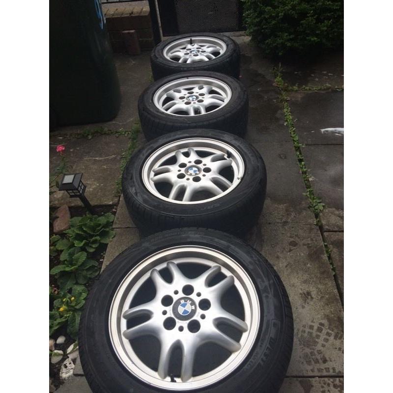 Genuine 16" BMW alloys with good tyres!