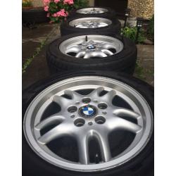 Genuine 16" BMW alloys with good tyres!