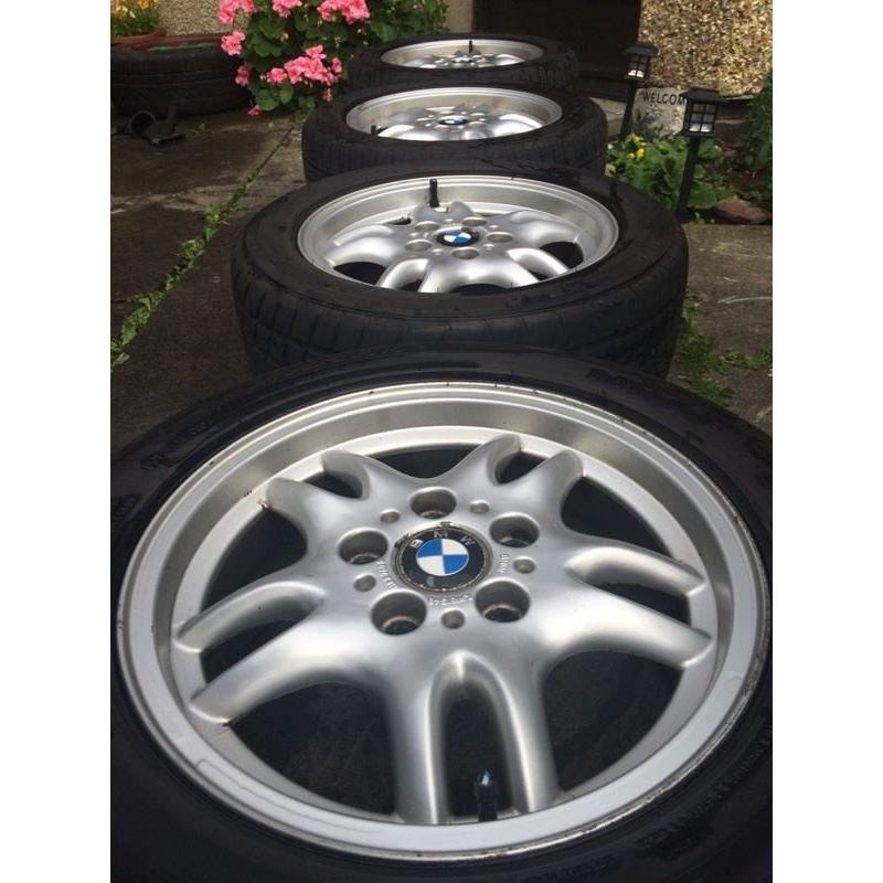 Genuine 16" BMW alloys with good tyres!