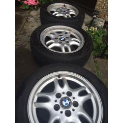 Genuine 16" BMW alloys with good tyres!
