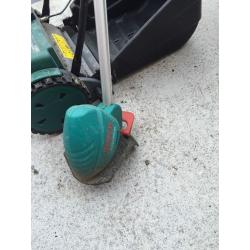 Coopers of stortford cordless lawnmower & Bosch cordless strimmer