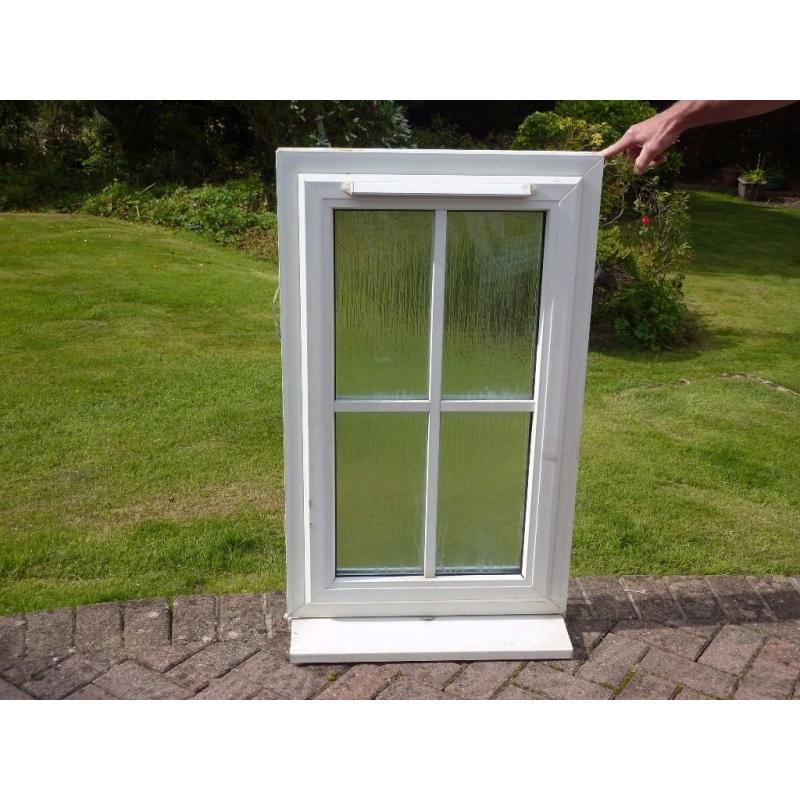 uPVC Window, includes Patterned Glass Double Glazed Unit plus Trickle Vent and Cill