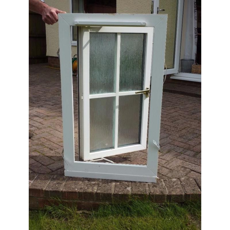 uPVC Window, includes Patterned Glass Double Glazed Unit plus Trickle Vent and Cill
