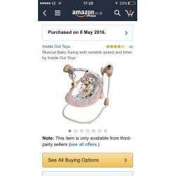 Musical swinging chair
