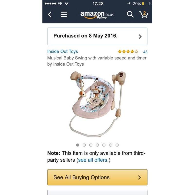 Musical swinging chair