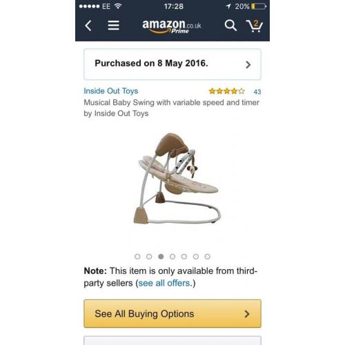 Musical swinging chair