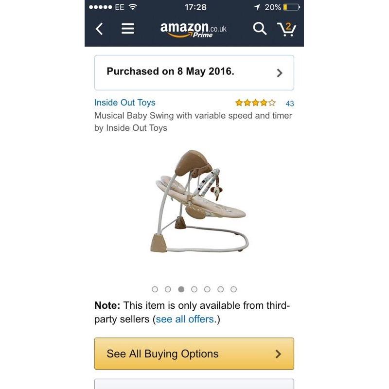 Musical swinging chair