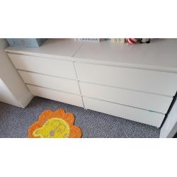 Ikea white malm draws set of 2 great condition