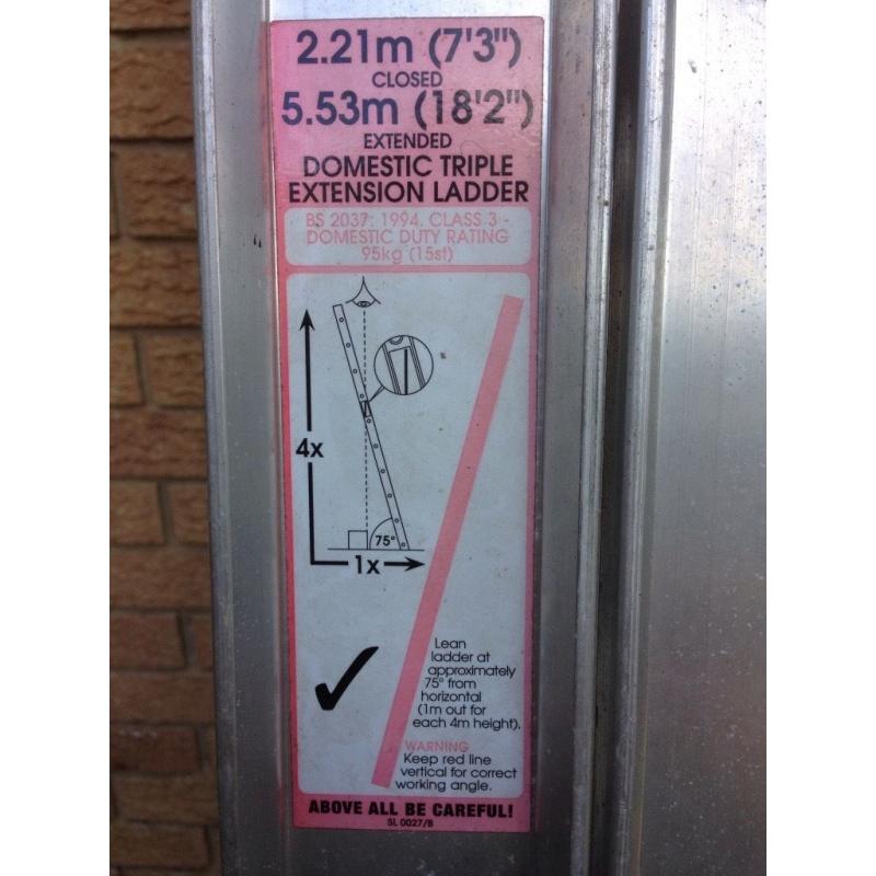 5.5m 3 Section Alluminium Ladder *SOLD*