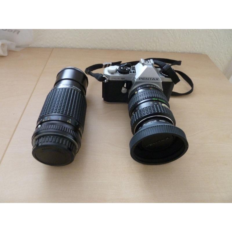 Pentax ME super 35mm SLR Camera with 24-35 zoom, 40-80 zoom and also 80-200 zoom
