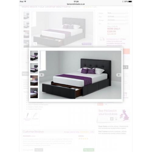 Bensons For Beds Railto King Size Bed in black