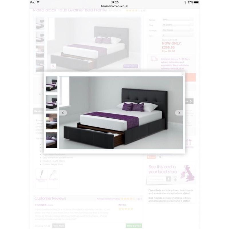 Bensons For Beds Railto King Size Bed in black