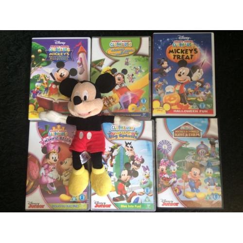 Mickey Mouse teddy & 6 DVDs