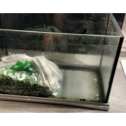 Aquarium fish tank with hood lights heater and filter