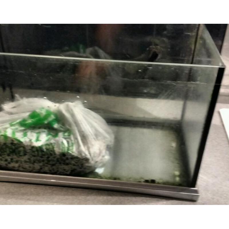 Aquarium fish tank with hood lights heater and filter