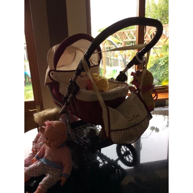 Silve cross dogs pram dolls and accessories