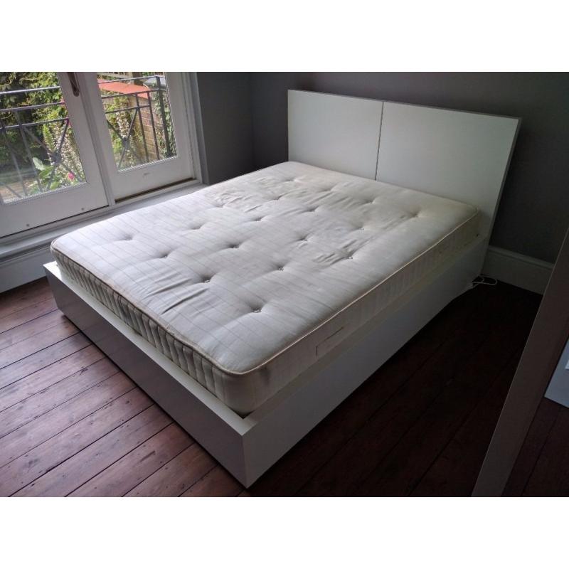 Conran Shop White Superking Storage Bed - wonderful condition with mattress