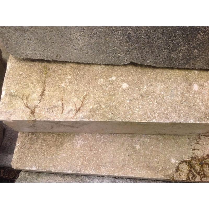 NEW ( weathered ) and some used, decorative garden bricks / plant stands / walling / edgings etc etc