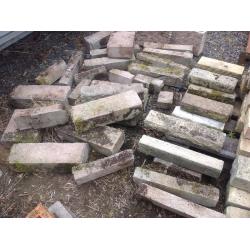 NEW ( weathered ) and some used, decorative garden bricks / plant stands / walling / edgings etc etc