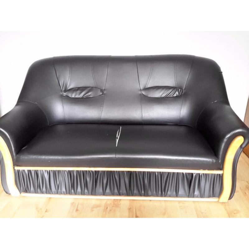 3 SEATER BLACK SOFA