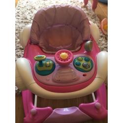 Baby girls car walker, rocker in 1
