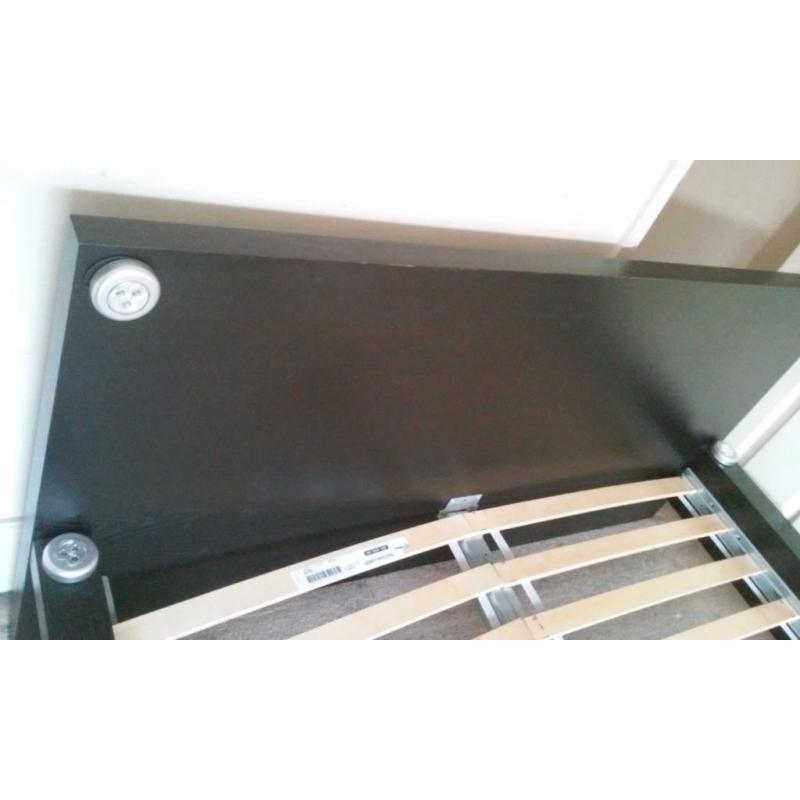 Black bed with light- strong frame