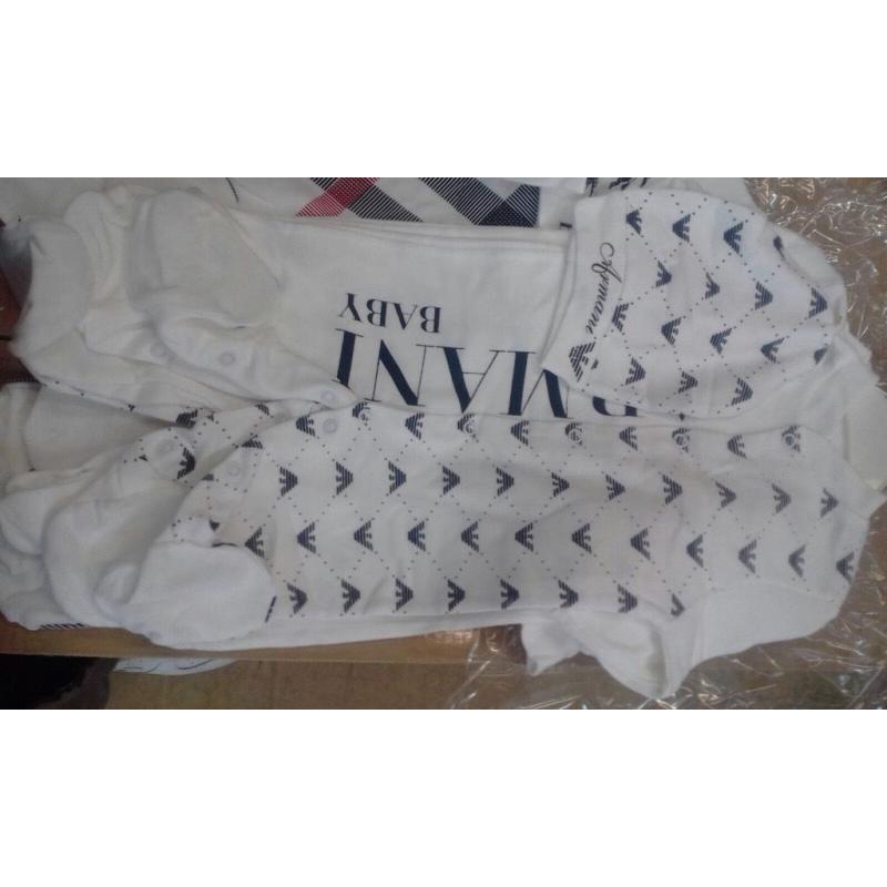 Baby designer sets Armani baby and Burberry