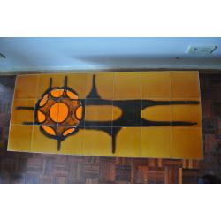 Retro tile and chrome coffee table