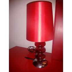 lovely large red leather mirror ,lamp and 3 large floating shelves