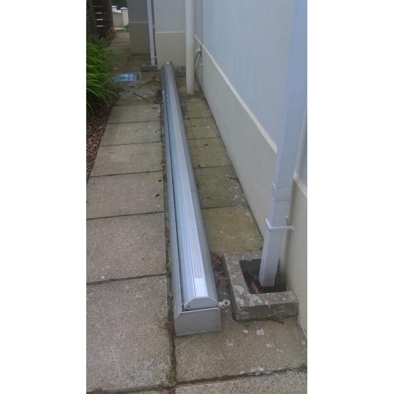 5 metre wide awning.projects 2 metres, used but solid,