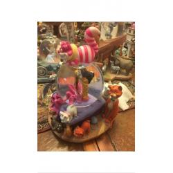 Large Disney cats snowglobe musical rare figaro si Cheshire Cat Disney