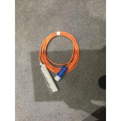 Camping electric hook up cable brand new 10m long with 4way 13amp socket