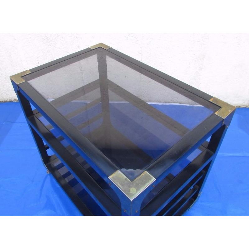 Three tiered glazed coffee table