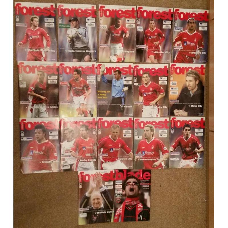 Football Programmes 90s to present Nottingham Forest, Notts County, Derby, Wigan, Sheff Utd etc