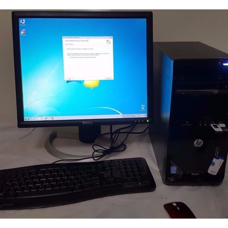 Fast HP Pro 3500 - Pentium G2030 3 GHz - 4 GB - 500 GB, WiFi + 21" LCD