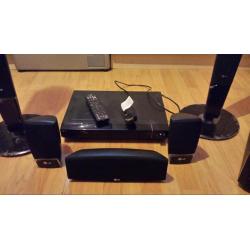 Blu ray dvd player with home cinema surround sound system