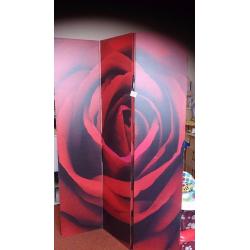 6ft x 4ft CLASSIC RED ROSES DRESSING SCREEN, PRIVACY ROOM DIVIDER.