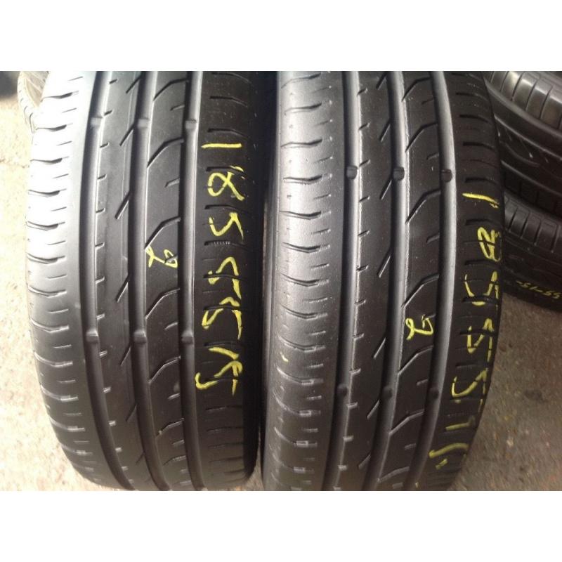 195/55/15-185/55/15 x 2 continental/ used tyres / open 7 days a week