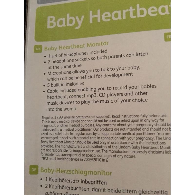 Lindam baby heart beat monitor