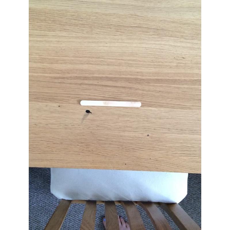 Solid Oak dressing table with chair