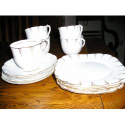 Royal Albert vintage Art Deco Crown bone china tea set circa 1930's