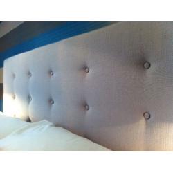 Designer Kingsize Bed with Button Back Upholstered Headboard