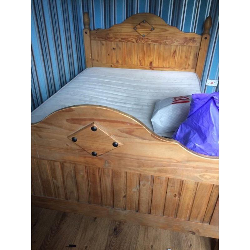 Wooden bed frame no mattress